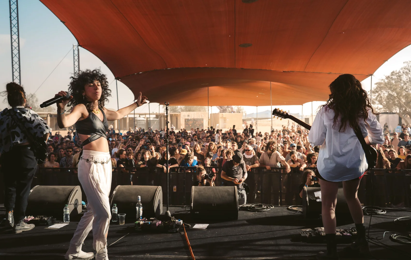 Hazeavot performing to a large outdoor audience